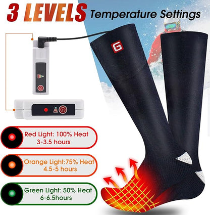 SVPRO Electric Heated Socks Men Women Rechargeable Heating Socks Washable Battery Thermal Foot Warmer Socks Winter Warm Socks