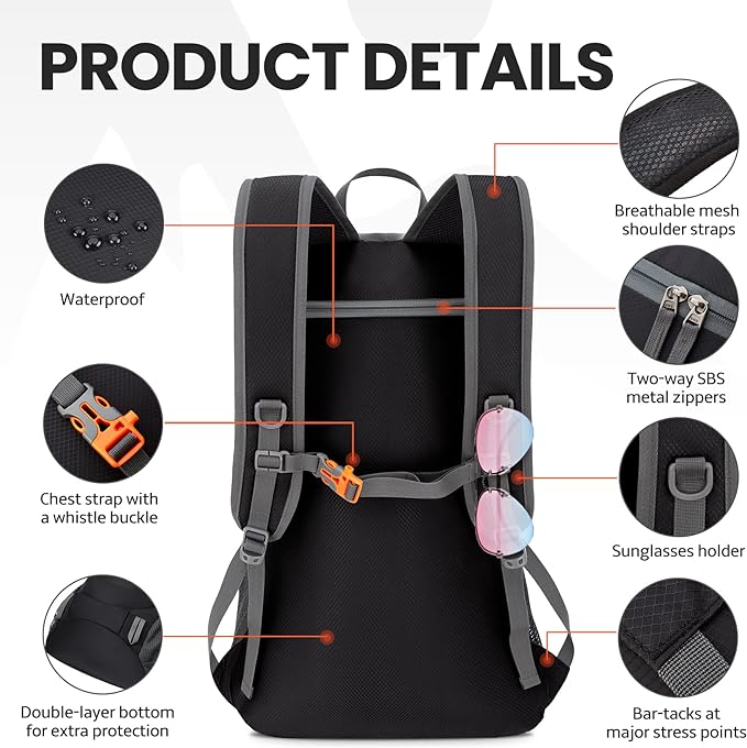 Venture Pal 40L Lightweight Packable Travel Hiking Backpack Daypack