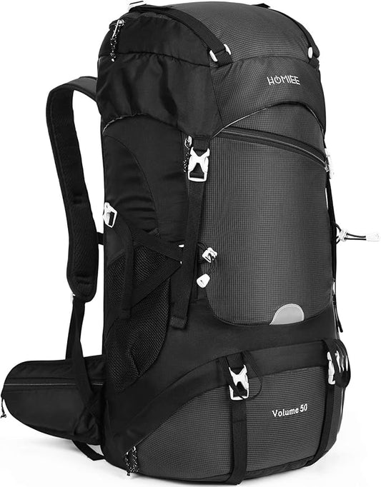 HOMIEE 50L Hiking Backpack Travel Bag Waterproof Camping Backpack with Rain Cover Lightweight Backpacking Backpack Rucksack
