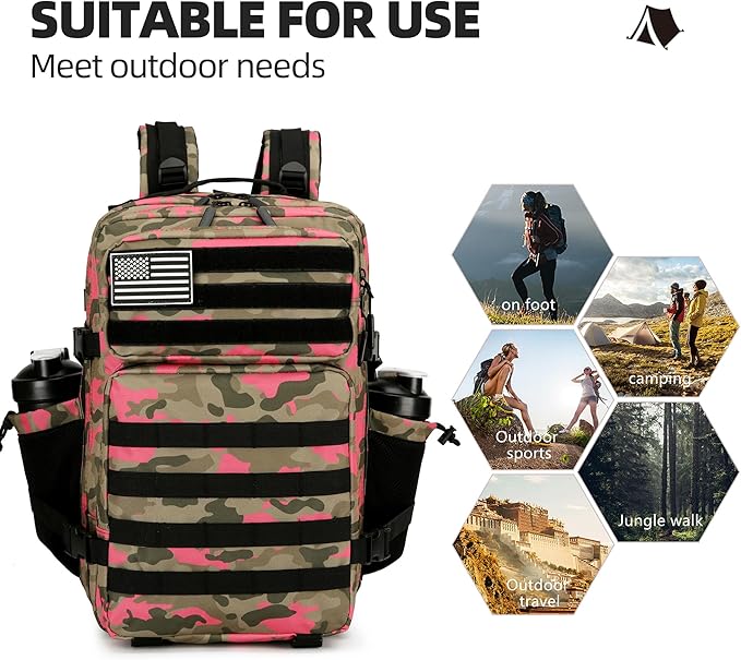 Military Tactical Backpack for Men and Women Army 3 Days Assault Pack Bag Large Rucksack with Molle System for Hiking Cycling Skiing Camping Climbing