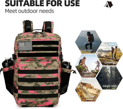 Military Tactical Backpack for Men and Women Army 3 Days Assault Pack Bag Large Rucksack with Molle System for Hiking Cycling Skiing Camping Climbing
