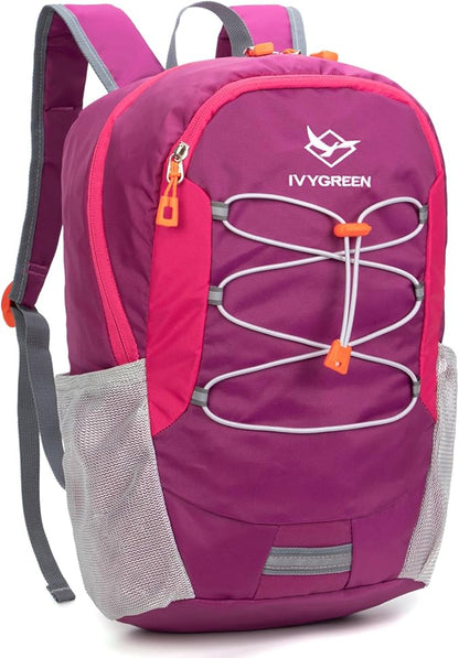 Little Kids Hiking Backpack for Boys or Girls, Small Daypack for Camping or Travel (Purple)