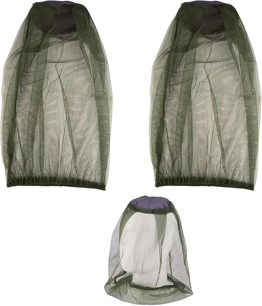 2 Pack Head Net Face Mesh, Mosquito Hat Mask Head Cover for Camping Hiking Fishing Protecting from Insect Bug Bee Mosquito Gnats Green