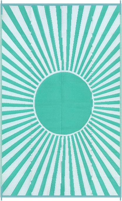Anidaroel Outdoor Area Rug for Patio Clearance 5x8ft Waterproof, Reversible Plastic Straw Rug Outside Rug, Outdoor RV Mat for Camping, Porch, Balcony, Pool Deck, Backyard(Green,5‘x8')