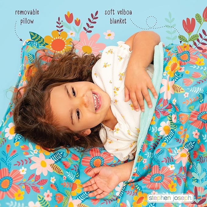 Stephen Joseph, Toddler All Over Print Nap Mat with Soft Blanket and Removable Pillow for Boys & Girls, Kids Sleeping Bag for Elementary, Daycare, Preschool with Carry Handle