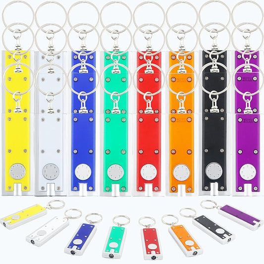 40 Packs Mini Flashlight Keychain Bulk Colorful Small Portable LED Lights Ultra Bright Flashlight Key Ring for Outdoor Camping Activity, 8 Colors