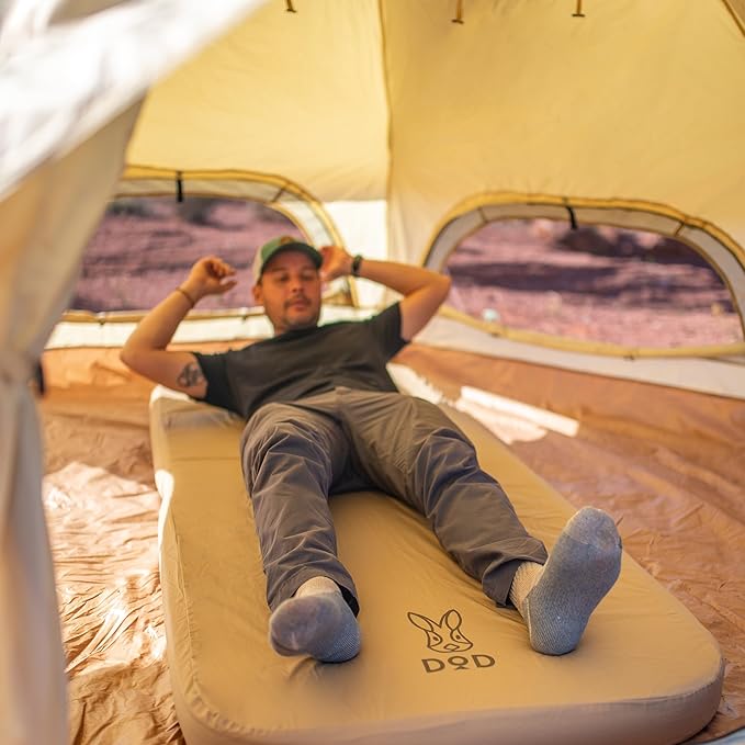 Soto Sleeping Pad for Camping - Extra Thick Self-Inflating Camping - Mattress and Camping Pillow - Tan - Small