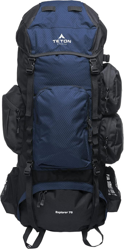 TETON 75L Explorer Internal Frame Backpack for Hiking, Camping, Backpacking, Rain Cover Included