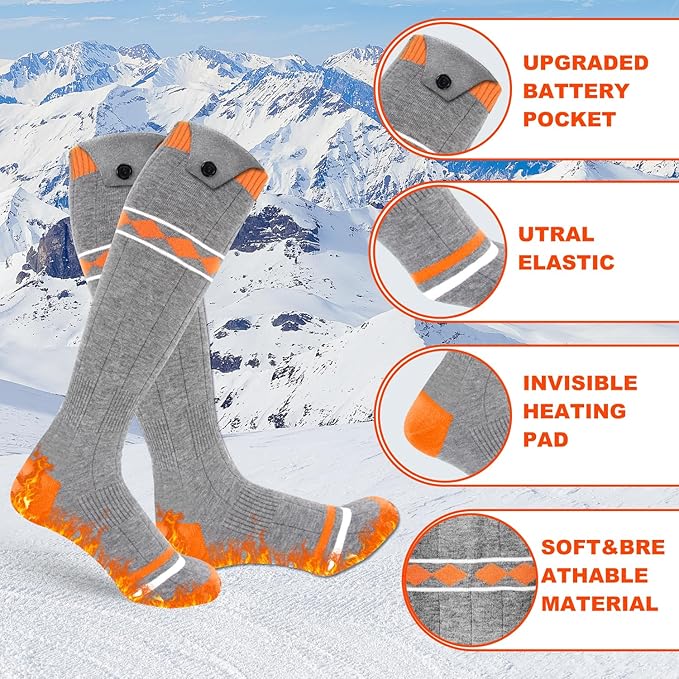 Heated Socks for Men Women,5000mAh Rechargeable Foot Warmer Electric Heating Socks with 3 Heating Settings & App Remote Control Thermal Electric Socks,Warm Socks for Hunting Skiing Camping Hiking