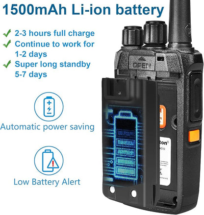 F1 GMRS walkie talkies for Adults Long Range,One-Key decoding Copy Frequency, Compatible with Most Portable Handle Two Way radios,16 CH, 205 Privacy Codes, VOX, Scan, programmable(2 Pack)