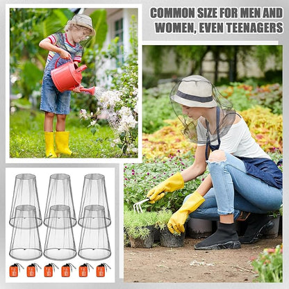6 Pack Mosquito Head Net Bug Head Net Insects Mesh Head Net for Outdoor Face Neck Head Protecting