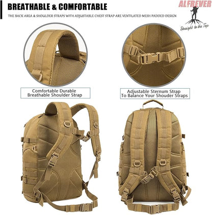 38L Military Tactical Backpack Men Assault Pack Bag|Army Backpacks|Large Camping Hiking Rucksack Daypack for Outdoor