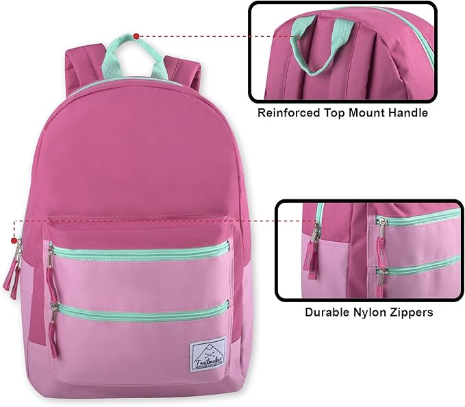 Trail maker Multi Pocket Multicolor Backpack with Adjustable Padded Straps