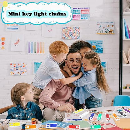 40 Packs Mini Flashlight Keychain Bulk Colorful Small Portable LED Lights Ultra Bright Flashlight Key Ring for Outdoor Camping Activity, 8 Colors