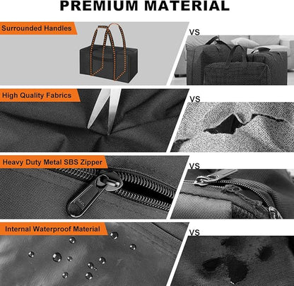 COOLBEBE 24" Sports Duffle Bag - 53L Travel Duffel Tote Bag with Upgrade Zipper Weekender Overnight, Durable & Water Resistant, Camping duffle Black