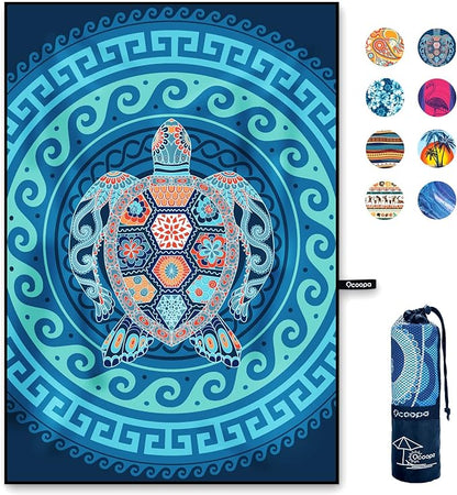 OCOOPA Microfiber Beach Towel Fast Drying, Oversize 80" x 57" Sand Free Beach Towel Super Lightweight Towels for Swimming Pool, Camping, Picnic, Yoga Gym Sports
