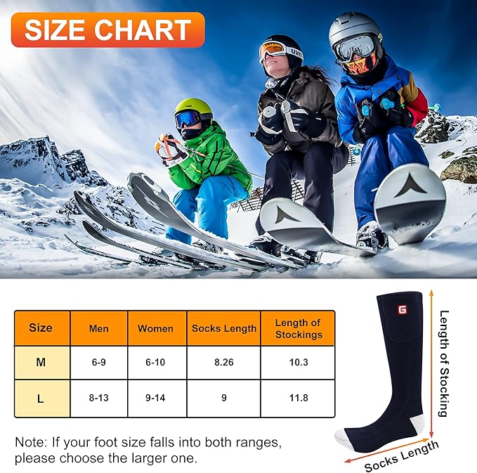 SVPRO Electric Heated Socks Men Women Rechargeable Heating Socks Washable Battery Thermal Foot Warmer Socks Winter Warm Socks