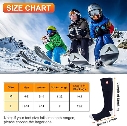 SVPRO Electric Heated Socks Men Women Rechargeable Heating Socks Washable Battery Thermal Foot Warmer Socks Winter Warm Socks