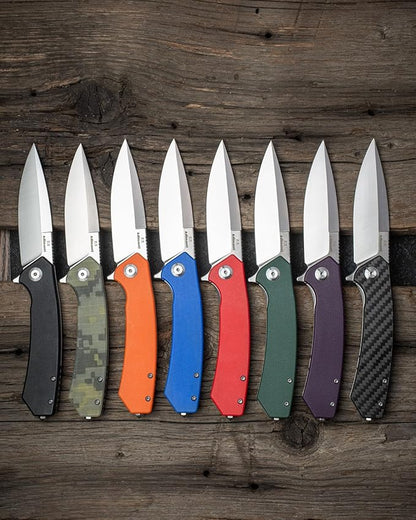 Firebird GANZO Adimanti Skimen Pocket Folding Knife G10 Anti-Slip Handle with Clip and Glass Breaker D2 Steel Blade Hunting Fishing Camping Outdoor Folder EDC Pocket Knife (Blue)