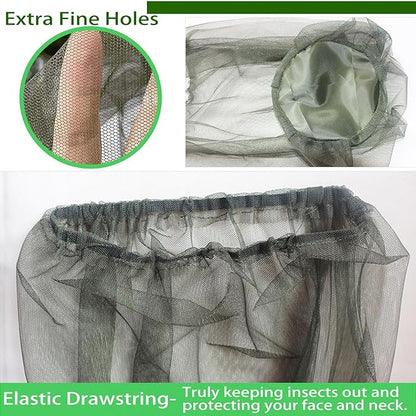 Mosquito Head Net Head Mesh with Extra Fine Holesfor Protecting from Insect Bug Bee Mosquito Gnats, Face Netting for Camping/Hiking/Fishing