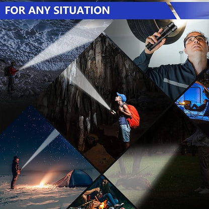 Esgofo Flashlights High Lumens Rechargeable,1000000 Lumens Super Bright Handheld LED Flash Light,Powerful Emergency Linternas, Waterproof, Long Lasting, for Hiking Camping Gift