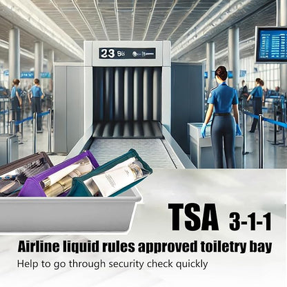 TSA Approved Clear Toiletry Shaving Bag 3 Pack 3 colors Transparent Vinyl Makeup Bag See Through Travel Cosmetic Bag Carry-on Travel accessories Essentails Packing Orgnaizer for Men & Women