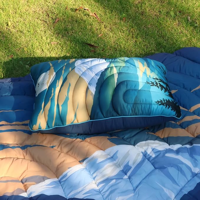 Camping Pillow,Supportive Compressible Travel Pillow Large Size Lightweight Camp Pillow with Storage Bag for Camping,Hiking,Backpacking,Airplane