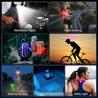 PIFOOG Running lights for Runners LED RGB Rechargeable Clip on Light