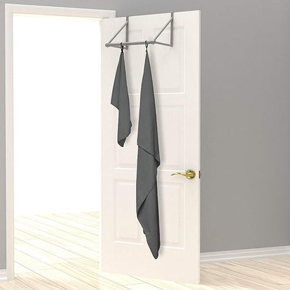 EPAuto 2-Pack Microfiber Fast Drying Travel Gym Towels, Grey, (60''x30'', 24''x15'')