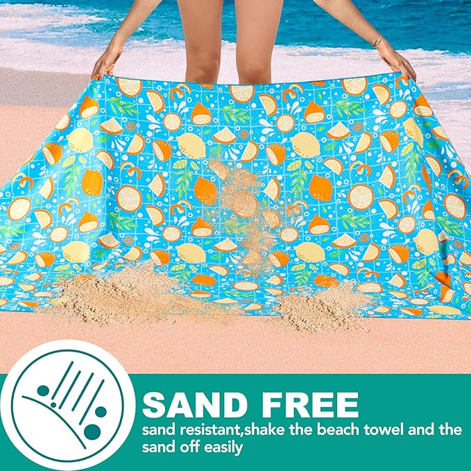 2 Pack Microfiber Beach Towel, Oversized Microfiber Pool Towel 75”x 35”, Sand-Free Beach Towel, Quick Drying Camping Towel, Super Absorbent Bath Towel Blanket, Soft Breathable and Lightweight