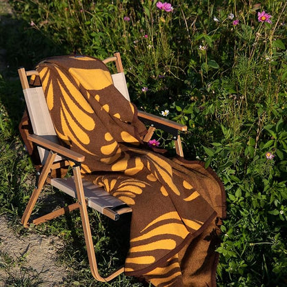 ACUSHLA Merino Wool Blanket - Soft Warm Thick Washable Large Throw Blanket for Camping Bed Couch Outdoor Travel All Weather, Rainforest Brown 79X63