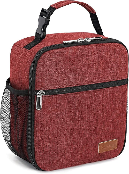 Femuar Lunch Box for Men Women Adults Small Lunch Bag for Office Work Picnic - Reusable Portable Lunchbox, Red