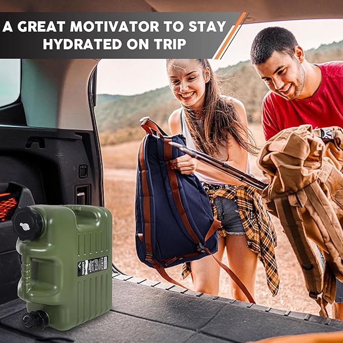 5 Gallon Water Jug,Thickened Water Storage Overlanding Gear Containers, Camping Essential Leak-Proof Green Portable Water Tank,BPA Free Outdoors Hiking