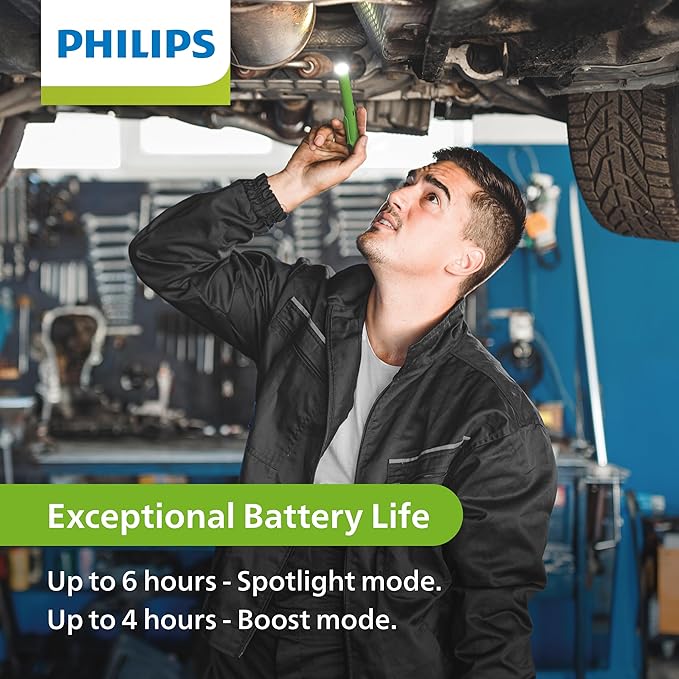 Philips Xperion 3000 Penlight LED Work Light, 200 Lumen Professional Penlight with Magnetic Base and Rotatable Pocket Clip for Mechanics, Construction, Camping, Outdoor Use