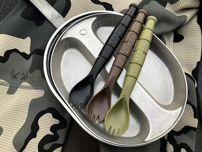 Kabar - Field KIT Spork/Knife - 3 Pac with 1 OD Green - 1 Black - and 1 Dark Brown