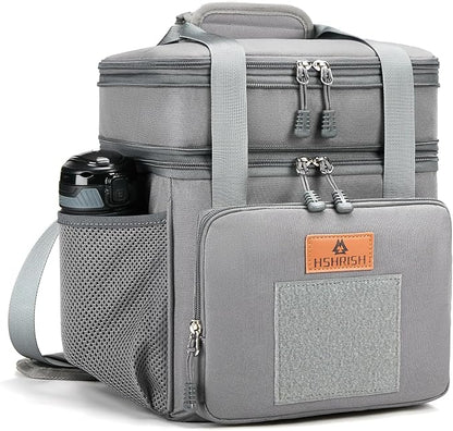 Expandable Large Tactical Lunch Box for Adults, Durable Insulated Lunch Bag with Lots of Storage Space, Cooler Bag for Men Women Work Outdoor Picnic Trips, 24 Cans/16 L, HSHRISH