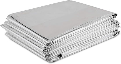 6 Pack Emergency Mylar Thermal Blankets. Space Blanket Survival rescue insulating reflective foil kit Camping Blanket Outdoors Hiking Survival Bug Out Bag car marathons first aid cold/heat (aluminum)