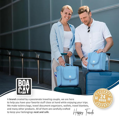 BOACAY Extra Large Hanging Travel Toiletry Bag for Women and Men, Makeup Bag, Bathroom & Shower Organizer Kit for Accessories, Cosmetics, Essentials