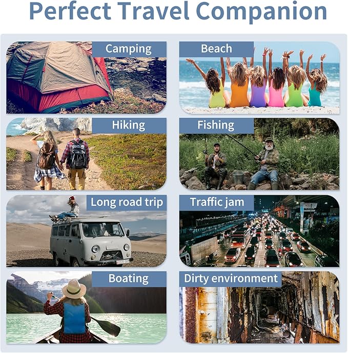 Portable Toilet for Camping with Lid, Portable Potty for Adults, Porta Potty Travel Toilet Commode Bucket Toilet for Camping, Car, Travel, Hiking, Outdoor, Backpack, Trips, Boat, Beach, Traffic Jam