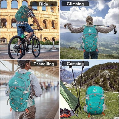 Hiking Backpack Packable 40L Foldable Camping - Lightweight Travel Daypacks Water-resistant Backpacks Outdoor Sports for Men Women (Lake blue)