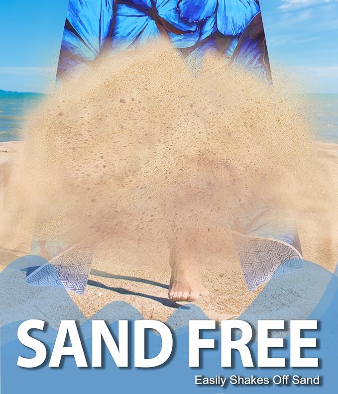Microfiber Beach Towel – Blue Butterfly Quick Dry Lightweight Sand Free Oversized Large Towel Accessories Travel Must Have Swim Pool Yoga Camping Gear Summer Cruise Ship Essentials Cloud Compact Gift