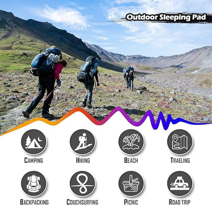 GGOV Camping Sleeping Pad, Extra Thickness 4 Inch Inflatable Sleeping Mat Lightweight Waterproof Camping with Built-in Pump Air Mattress for Backpacking, Hiking, Tent, Traveling