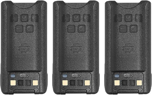 BAOFENG 3 Packs UV-9R Plus Battery USB-C Charger Enlarge 4800mAh Capacity Thicken BL-9 Li-ion Battery for T57 Accessories UV-9R Plus MK1 Portable Radio Battery for Adult