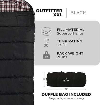 Teton Celsius XXL Sleeping Bag, Cold Weather Sleeping Bags for Adults and Kids, Camping Made Easy and Warm. Compression Sack Included, 35F, 25F, 0F, 20F Degree