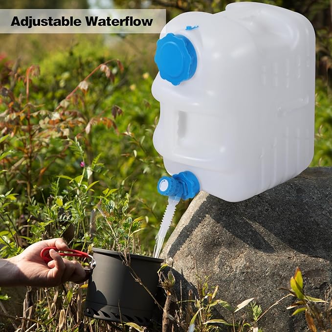 REDCAMP 6.6 Gallon Portable Water Container with Spigot, Water Storage Camp Water Jug for Camping Outdoor Hiking (25L, White)