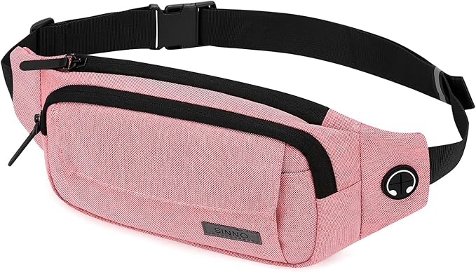 SINNO Large Crossbody Fanny Pack for Women Men Belt Bag With 4-Zipper Pockets for Travel Running Hiking Workout Dog Walking Outdoors Sport Fishing Waist Pack Bag Carrying All Phones