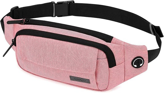 SINNO Large Crossbody Fanny Pack for Women Men Belt Bag With 4-Zipper Pockets for Travel Running Hiking Workout Dog Walking Outdoors Sport Fishing Waist Pack Bag Carrying All Phones