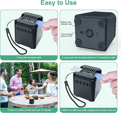 Mosquito Repellent Outdoor Patio, Rechargeable Mosquito Repeller Indoor with 20' Mosquito Protection Zone for Home Camping