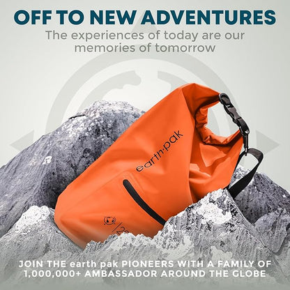 Earth Pak Waterproof Dry Bag with Zippered Pocket - Waterproof Dry Bag Backpack Keeps Gear Dry for Boating, Camping, Fishing, Beach Drybag, Kayak Accessories - Dry Bags Waterproof with Phone Case
