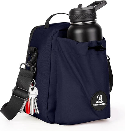 Sports rabbit Insulated Lunch Bag for Men – Compatible with Rubbermaid Food Containers – Water-Resistant Wax-Coated Oxford Fabric Leakproof Cooler Tote – Perfect for Work, Travel, Picnics (Dark Blue)